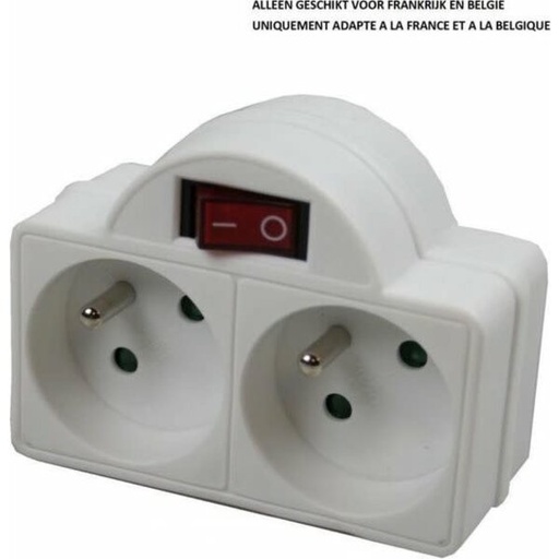 [STOP+SCHA] Stopcontact A-pin + schakelaar duo wit